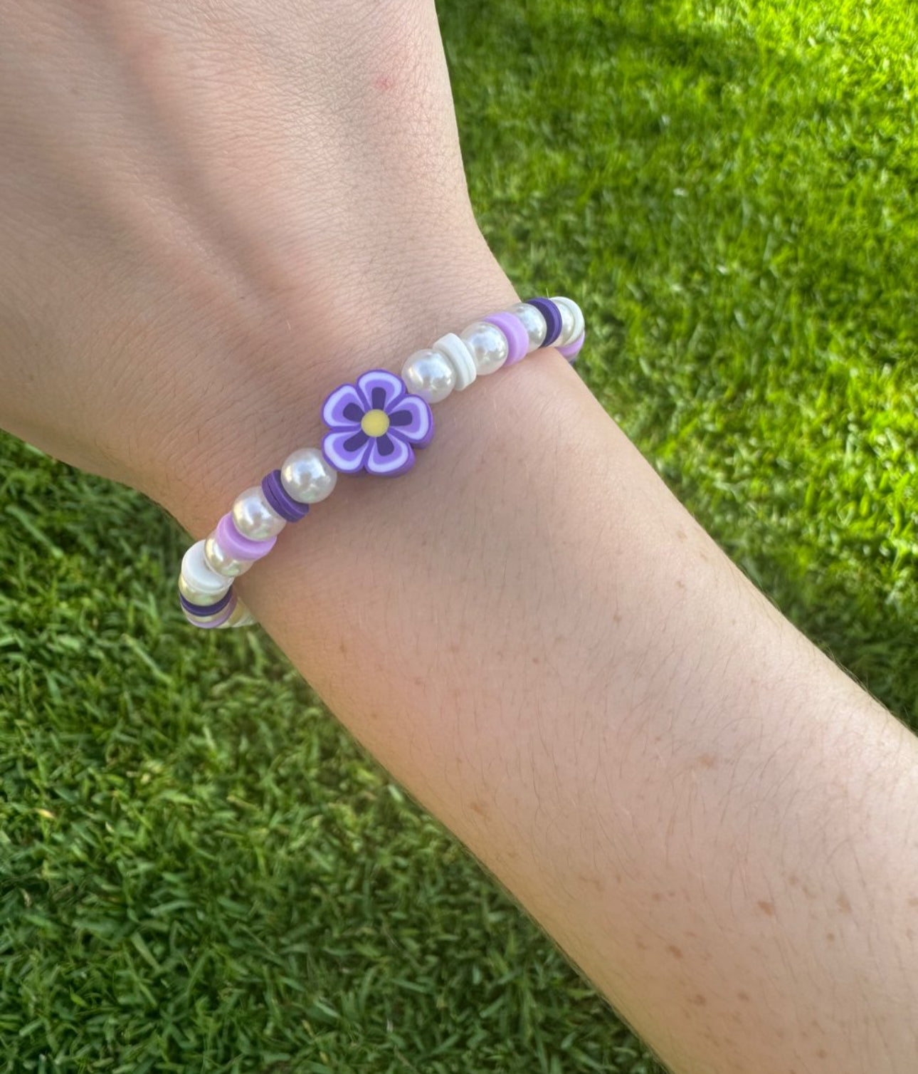 Pearl flower Clay beads bracelet!