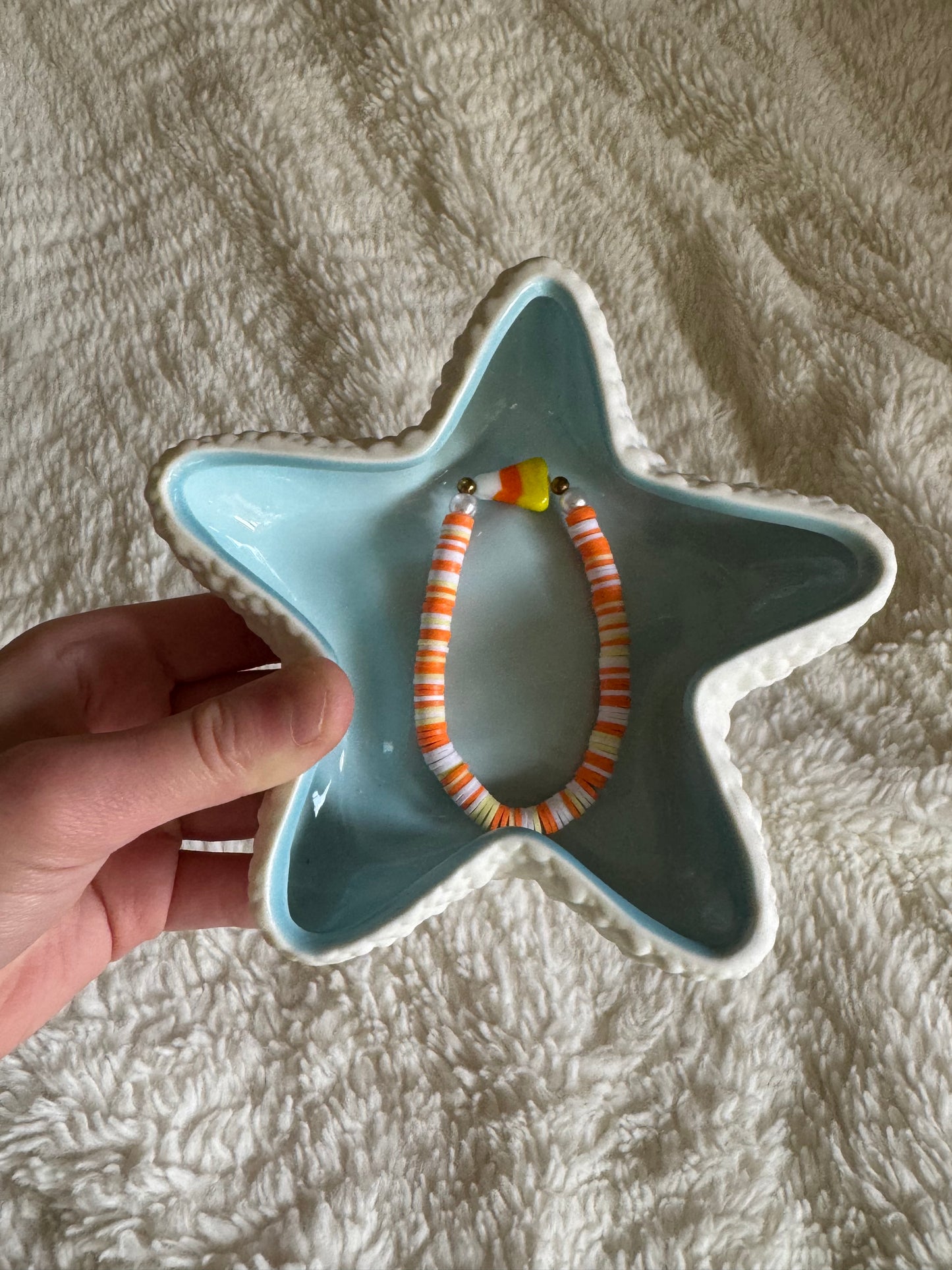 Candy corn Clay beads bracelet!