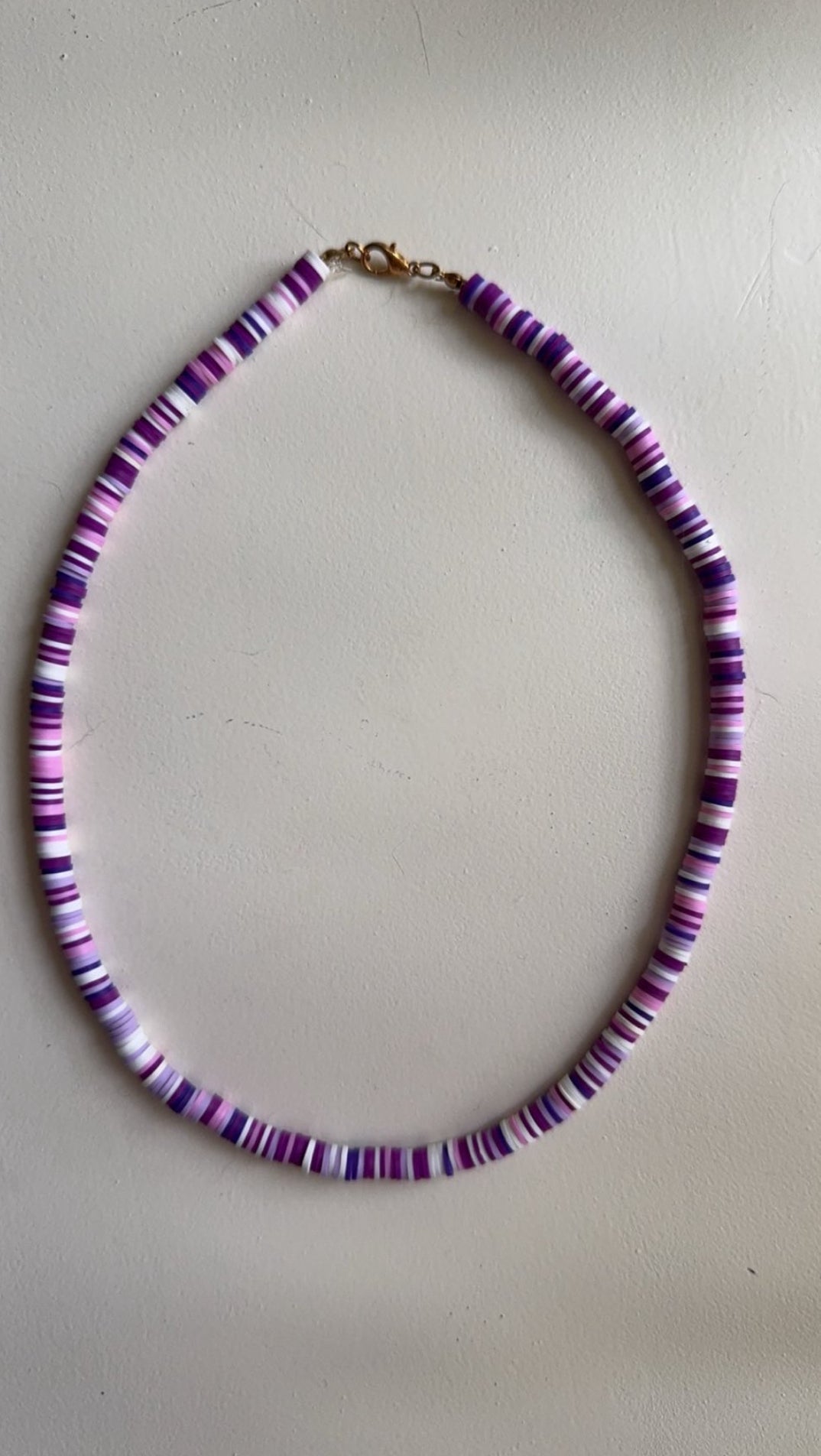 Purple Clay beads necklace!