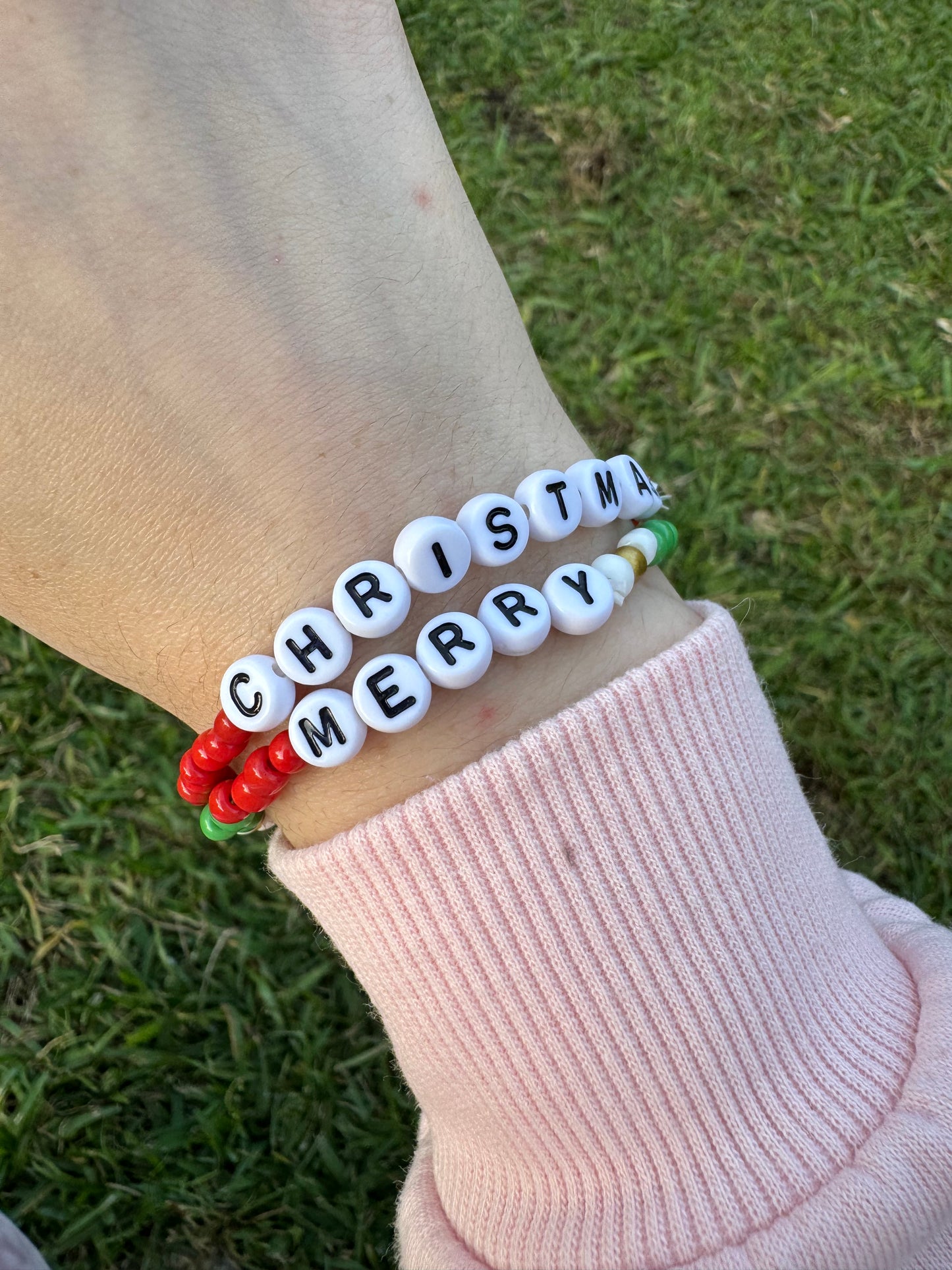 Merry Christmas Seed beads bracelet set!