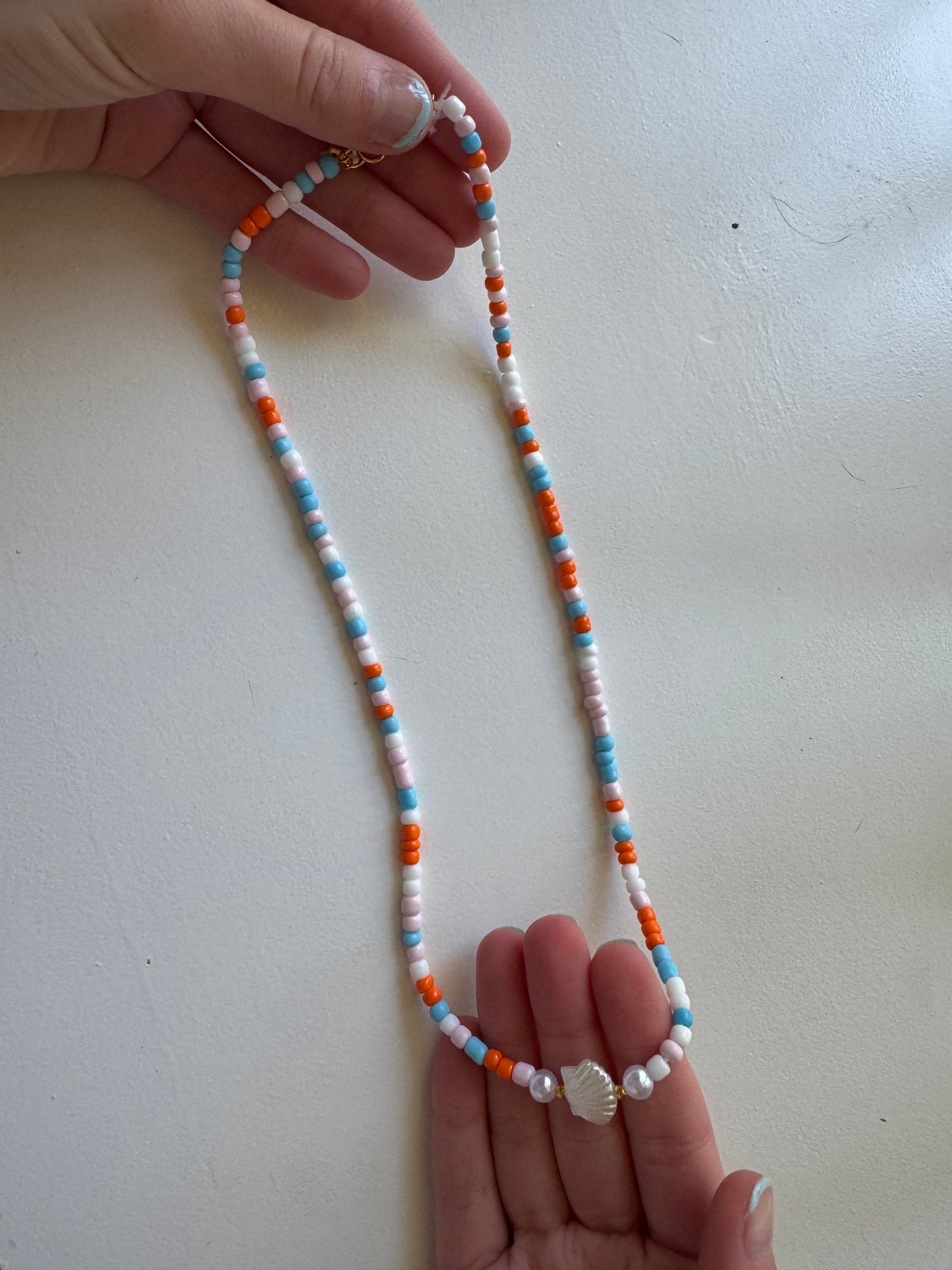 Ocean sunset seed beads necklace!