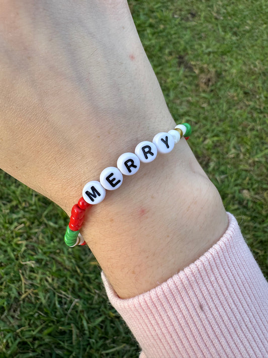 Merry Christmas Seed beads bracelet set!