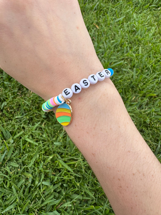 Easter egg vibes Clay beads bracelet!