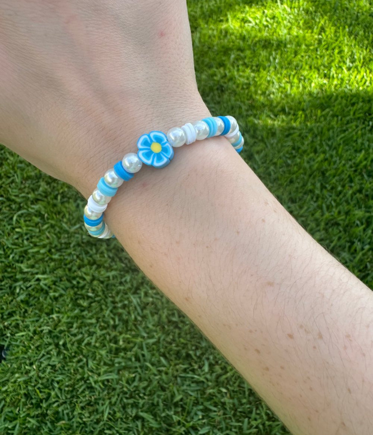 Pearl flower Clay beads bracelet!