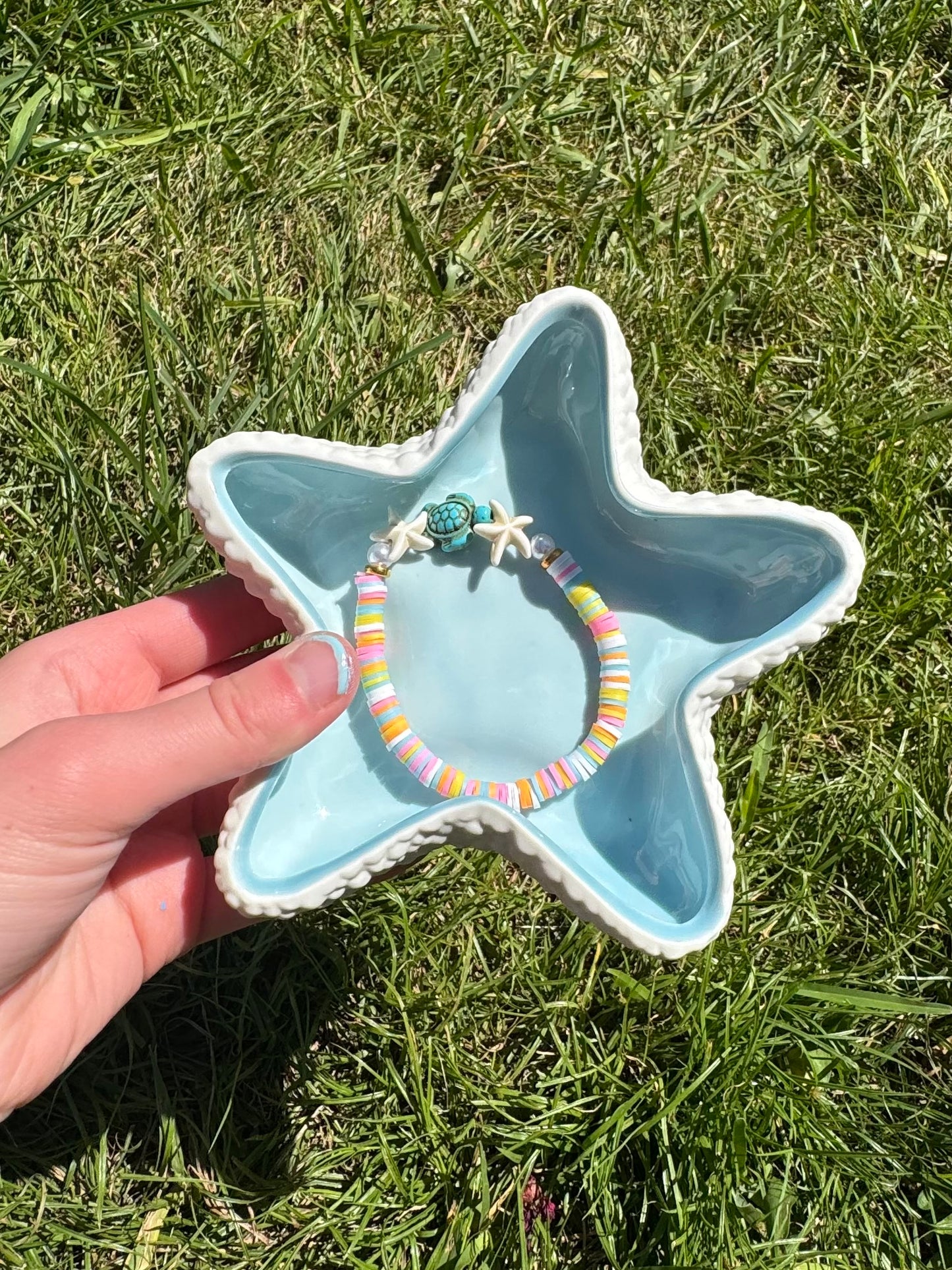 Sea turtle cove Clay beads bracelet!