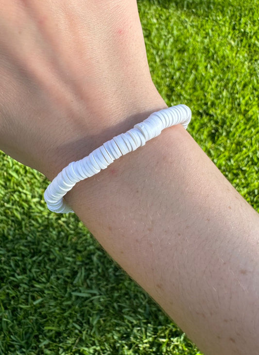 Sea turtle white Clay beads bracelet!