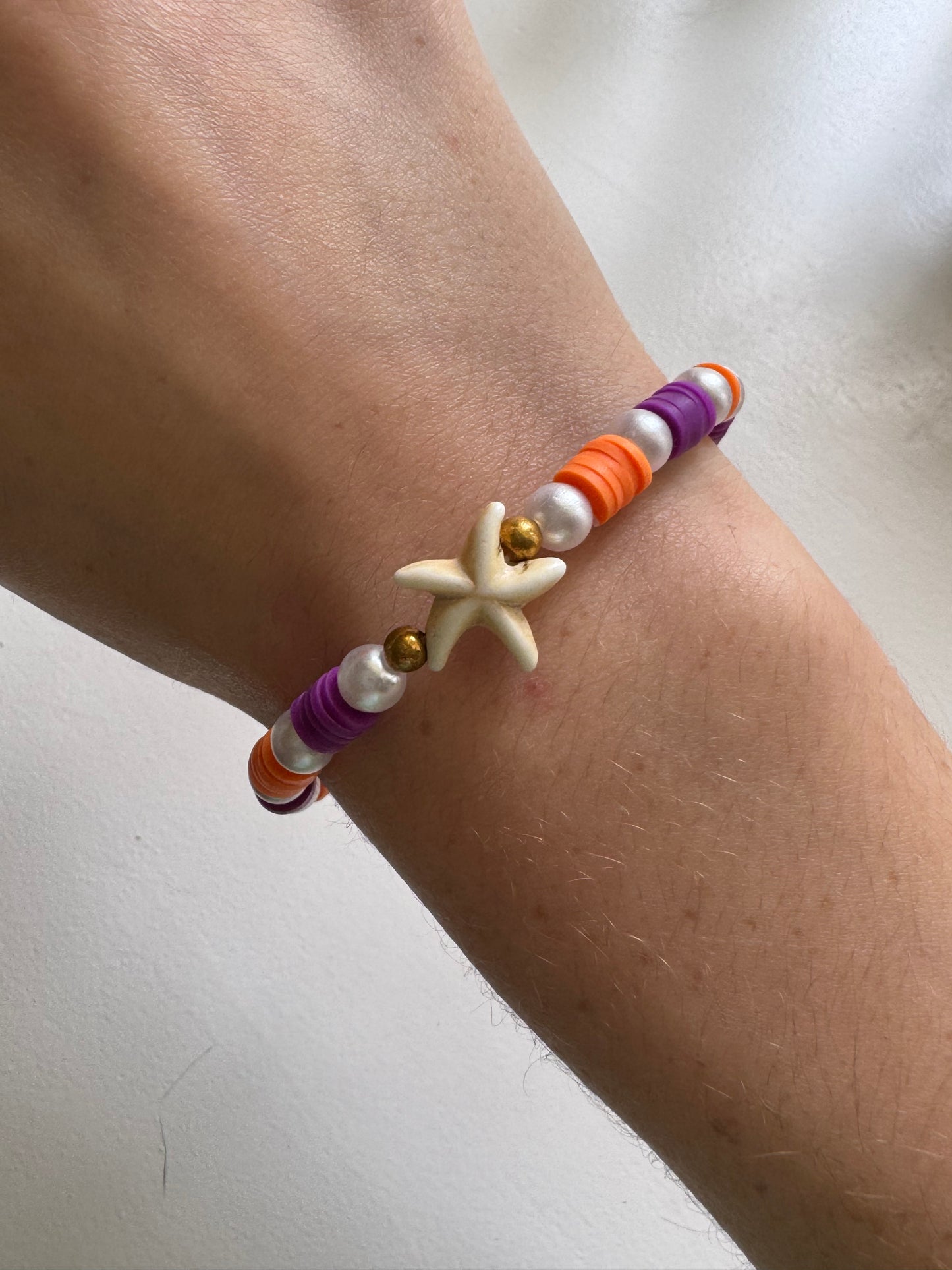 Star fish Clay beads bracelet!