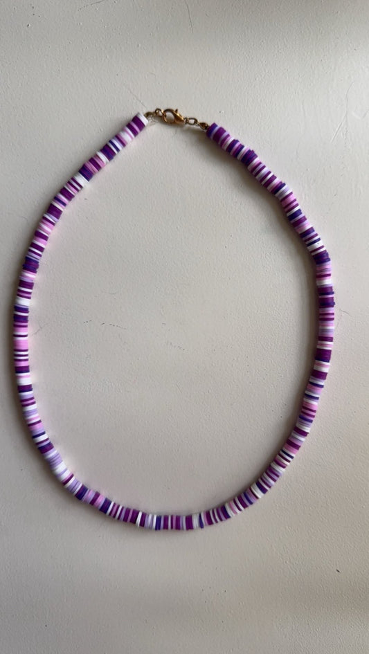 Purple Clay beads necklace!