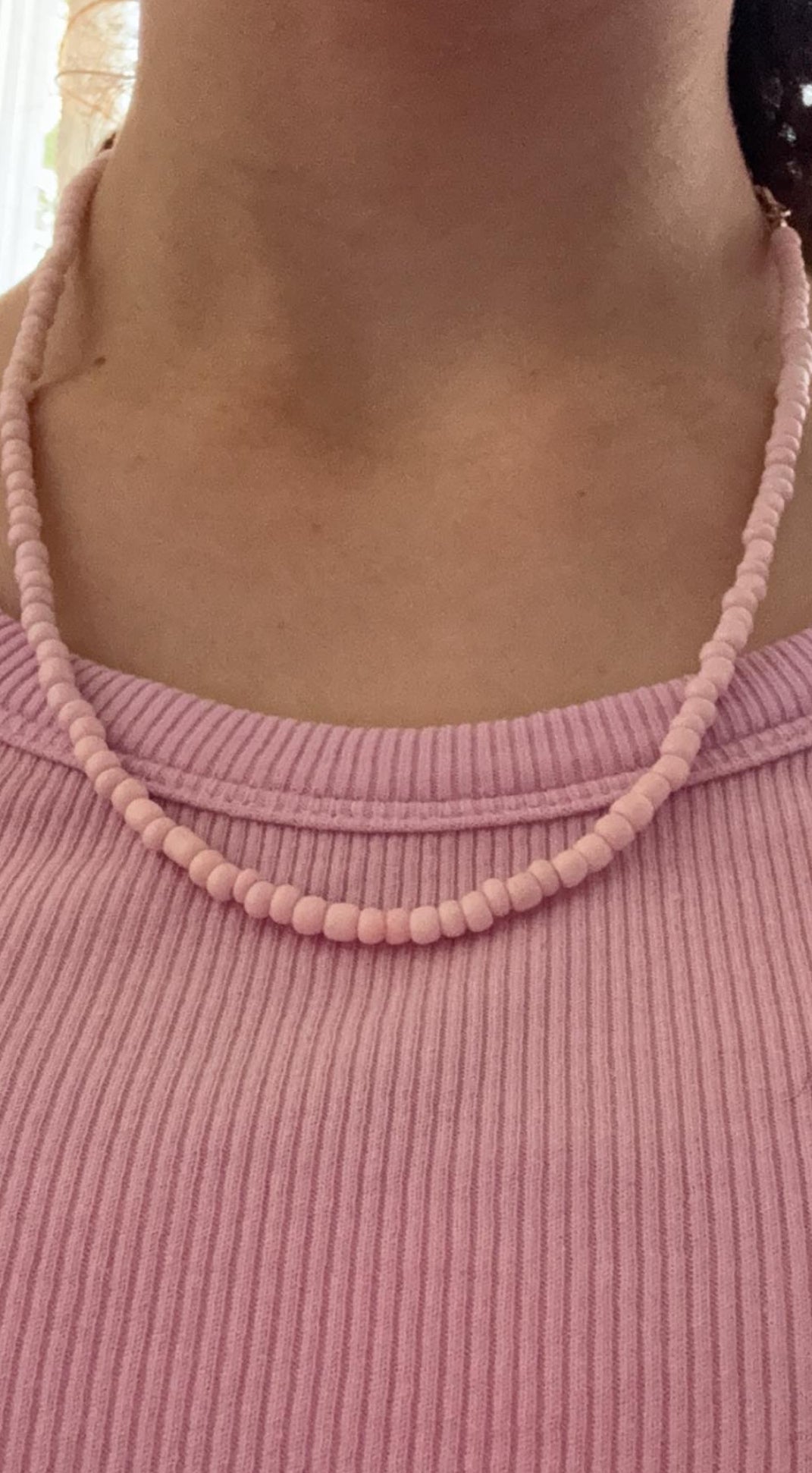 Pink seed beads necklace!